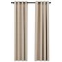 Voir la diapositive 2 : VIDAXL Rideaux occultants aspect lin avec œillets 2pcs beige 140x245cm