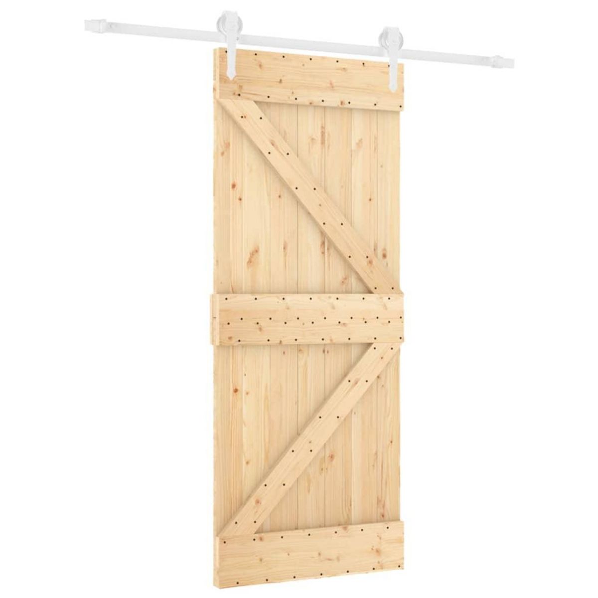 VIDAXL Porte coulissante et kit de quincaillerie 85x210 cm pin massif