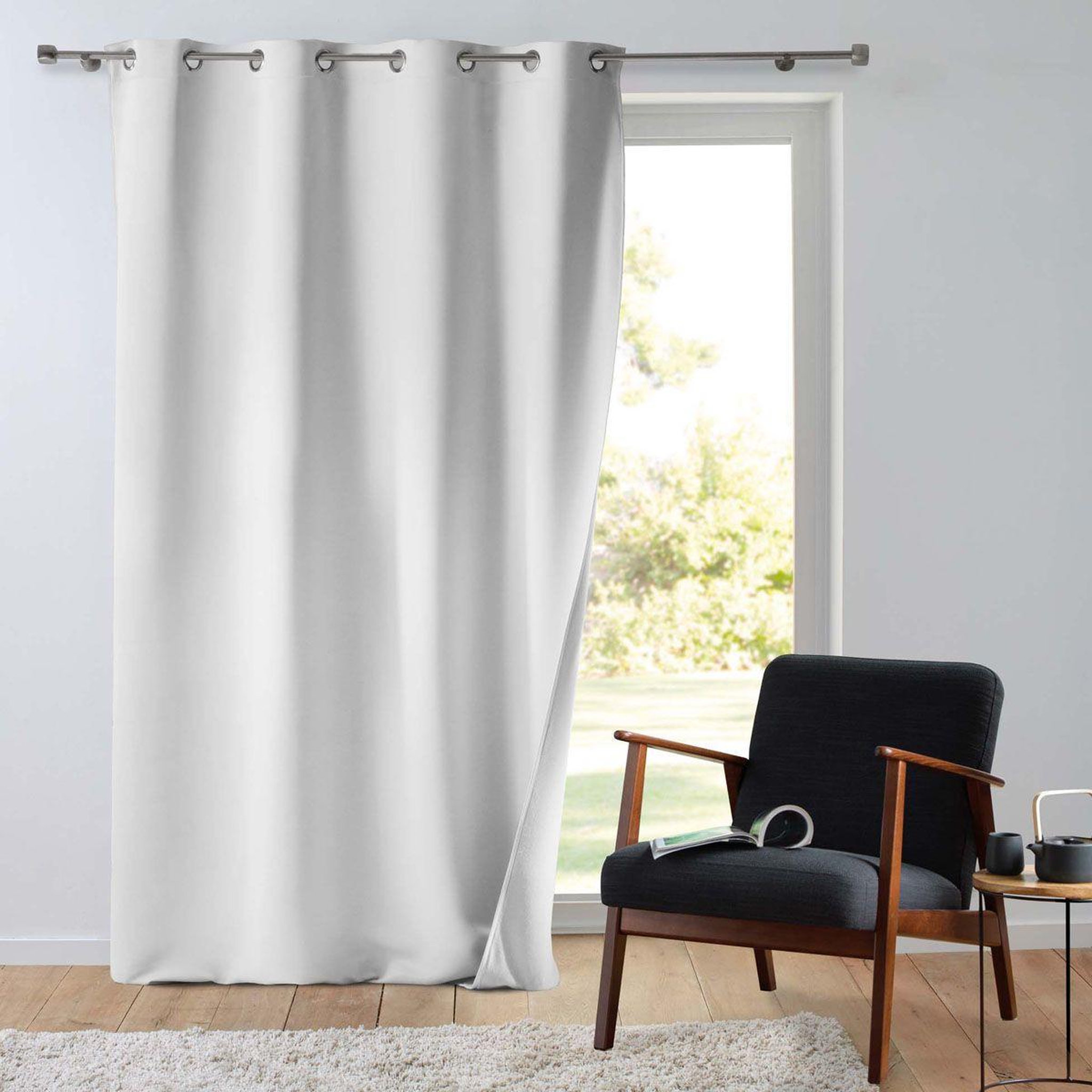Voir la diapositive 5 : Douceur d'Intérieur Rideau isolant thermique  micropolar  135x260cm blanc