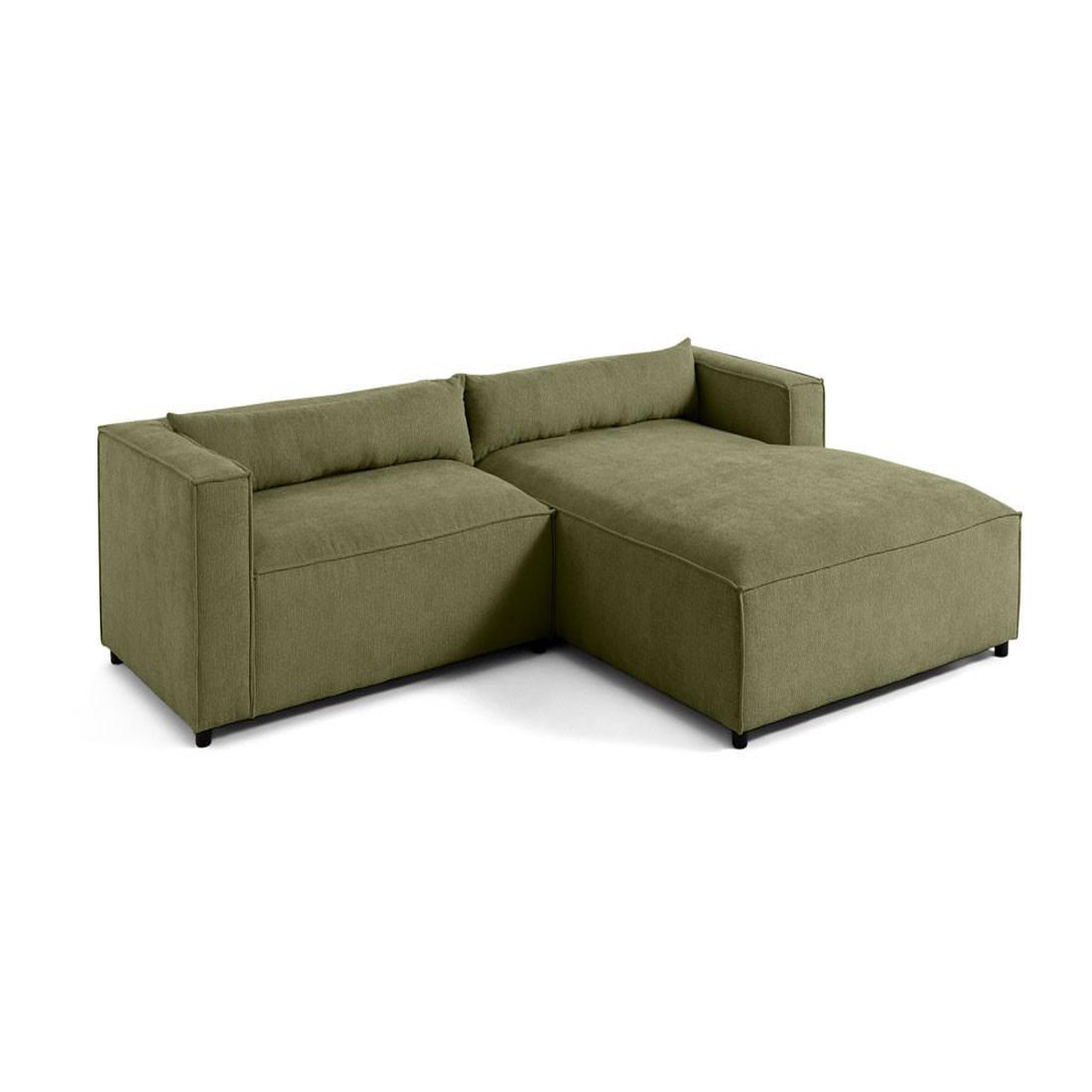 Voir la diapositive 5 : LISA DESIGN Ela - canapé d'angle droit 4 places - en tissu velours relief