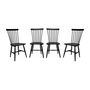 Voir la diapositive 1 : SWEEEK Lot de 4 chaises noires à barreaux en bois d'hévéa. ROMIE. L 50.8 x P 44.2 x H 90cm