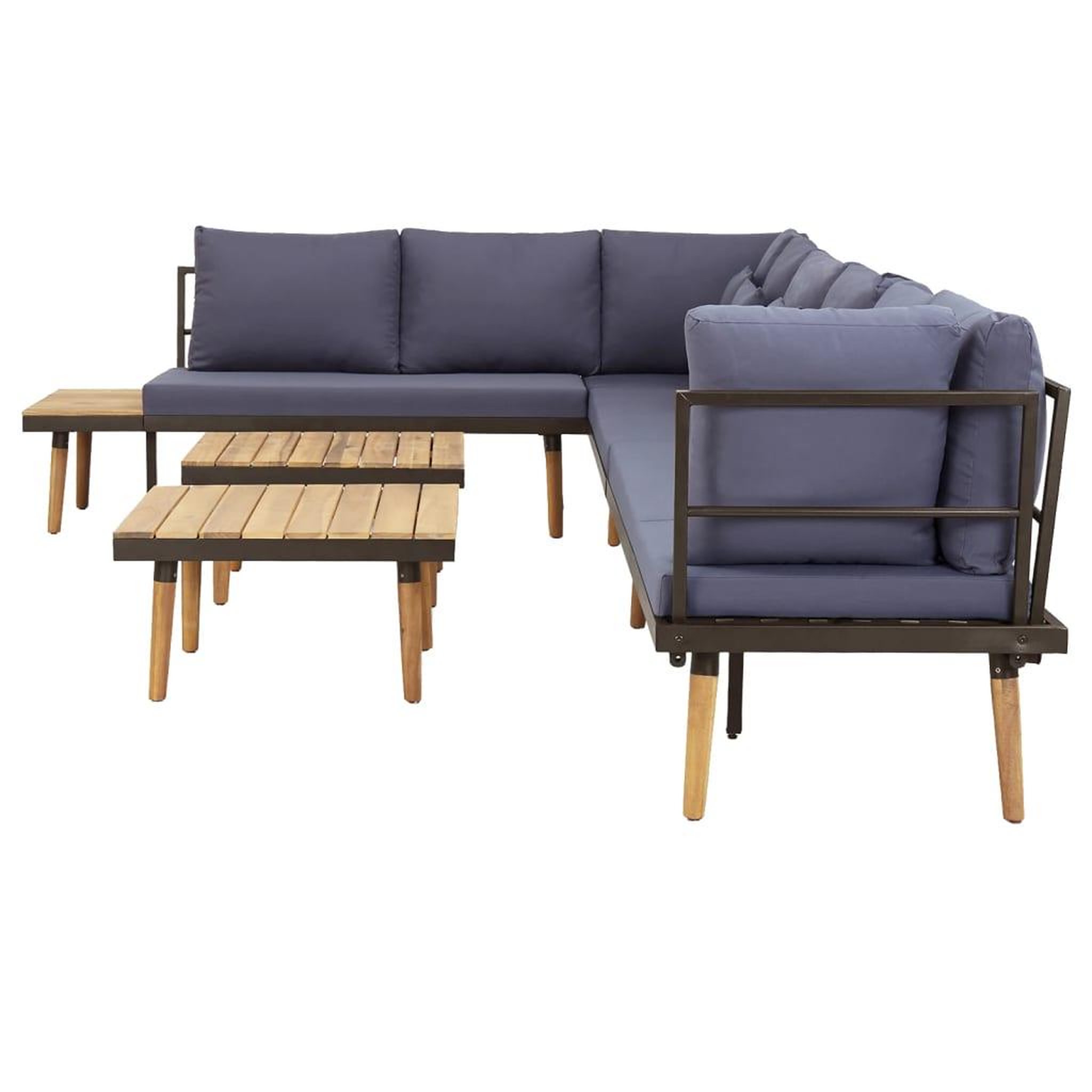 Voir la diapositive 4 : VIDAXL Salon de jardin a 8 places avec coussins Bois d'acacia solide