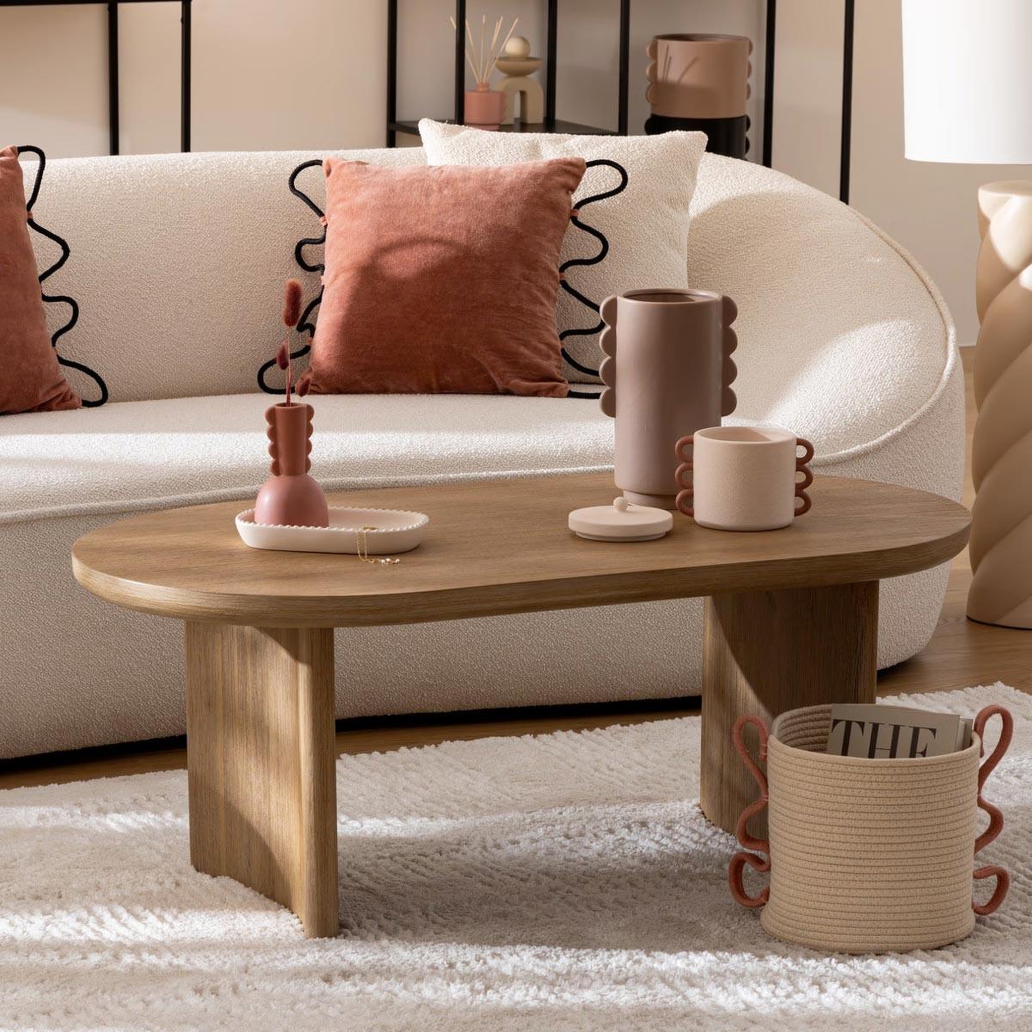 Voir la diapositive 4 : ATMOSPHERA Table basse design  lousada  110cm naturel
