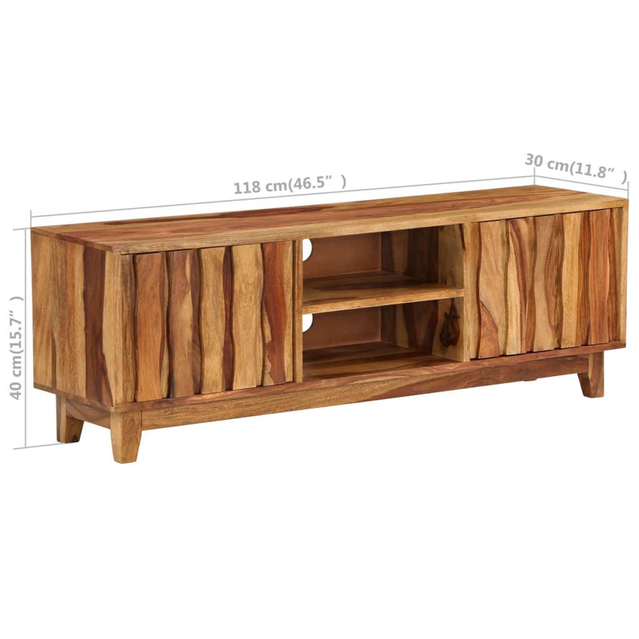 Voir la diapositive 6 : VIDAXL Meuble TV Bois massif de Sesham 118 x 30 x 40 cm