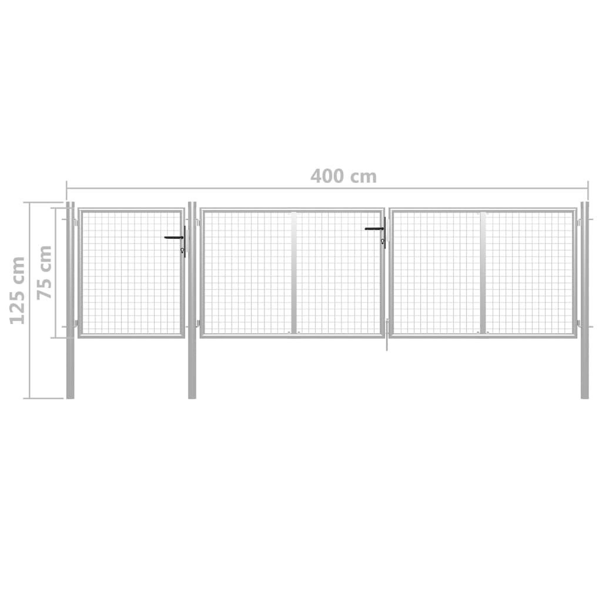 Voir la diapositive 6 : VIDAXL Portail de jardin Acier 400 x 75 cm Argente