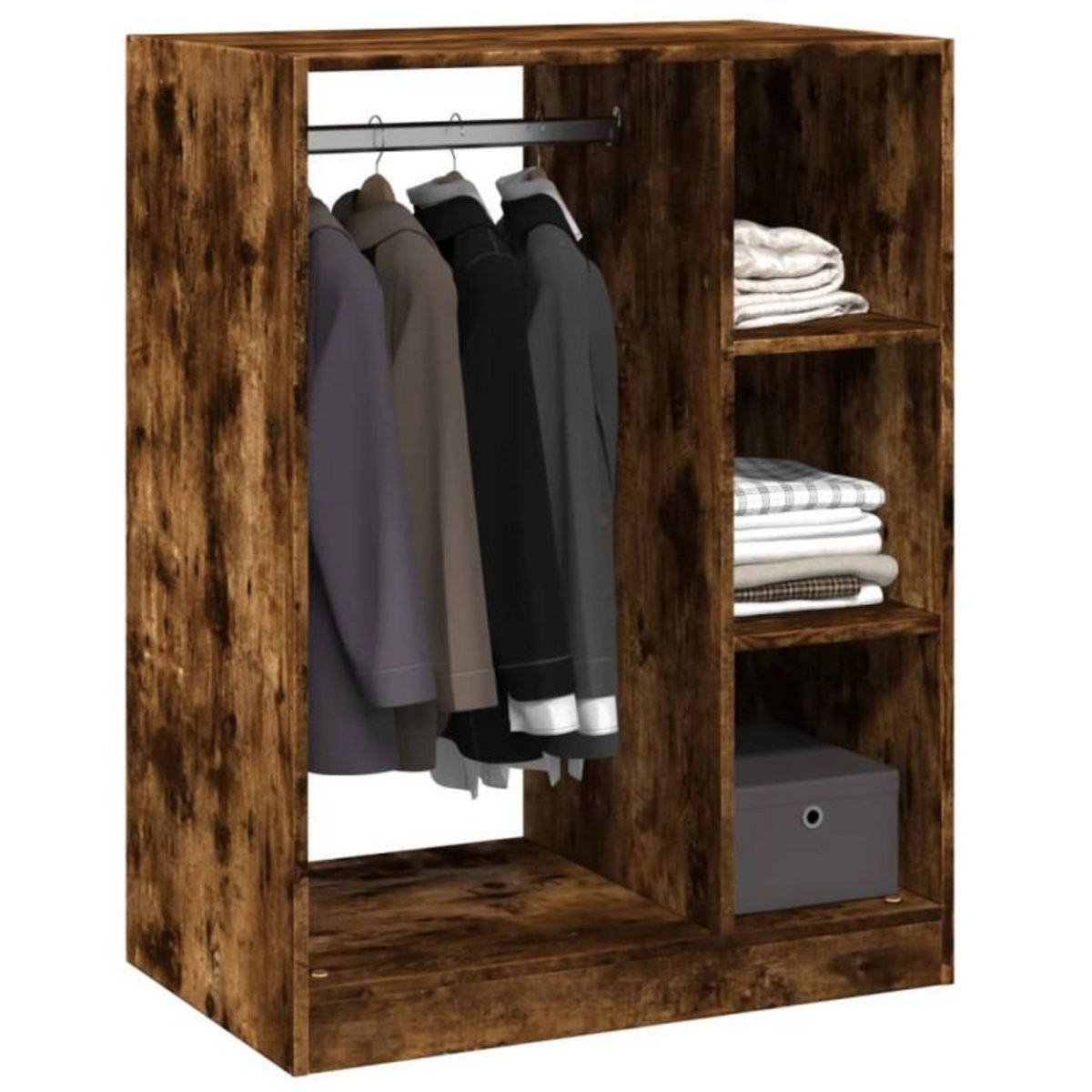 VIDAXL Garde robe chêne fumé 77x48x102 cm bois d ingénierie