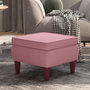 Voir la diapositive 1 : VIDAXL Tabouret avec pieds en bois Rose Velours