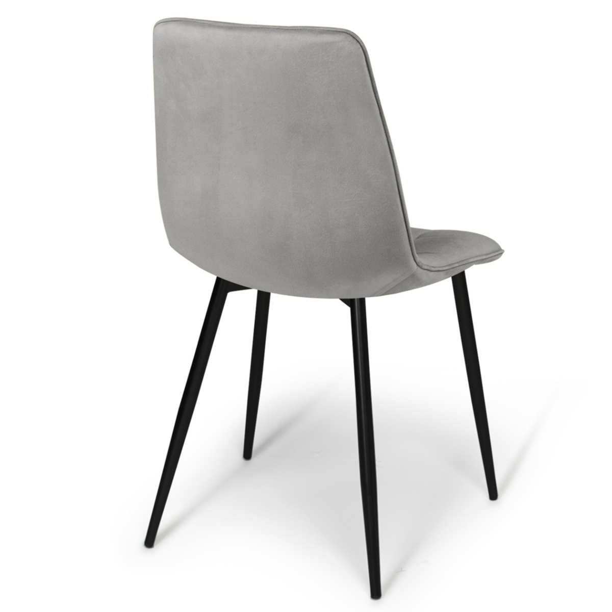 ID MARKET Lot de 6 chaises MILA en velours gris clair pour salle à manger