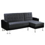 Voir la diapositive 1 : Habitat et Jardin Canapé d'angle convertible et réversible  Theo  - 4 places - Noir / Gris