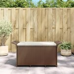 VIDAXL Banc de jardin avec coussin marron 116x46x57 cm résine tressée