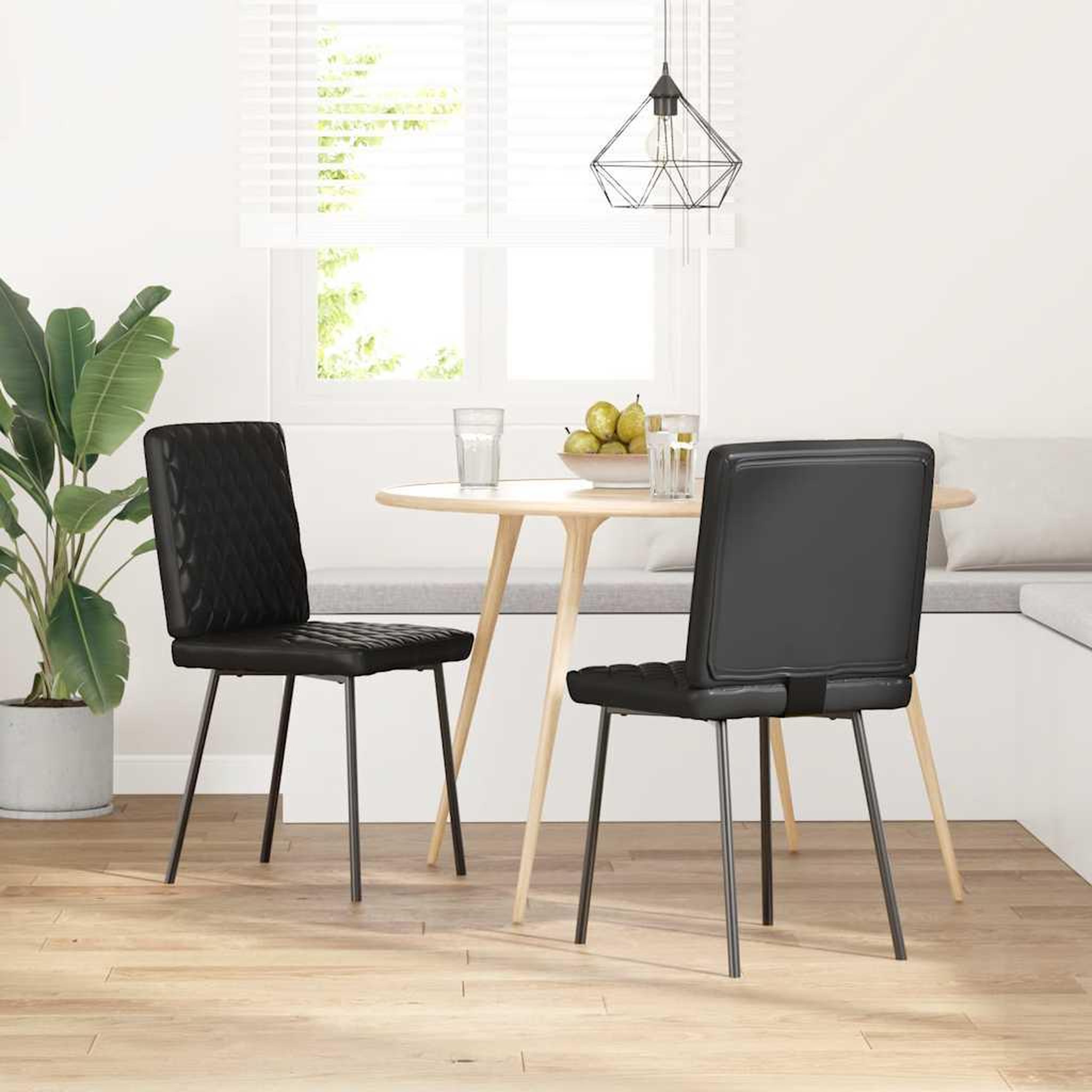 Voir la diapositive 2 : VIDAXL Chaises a manger lot de 2 noir similicuir