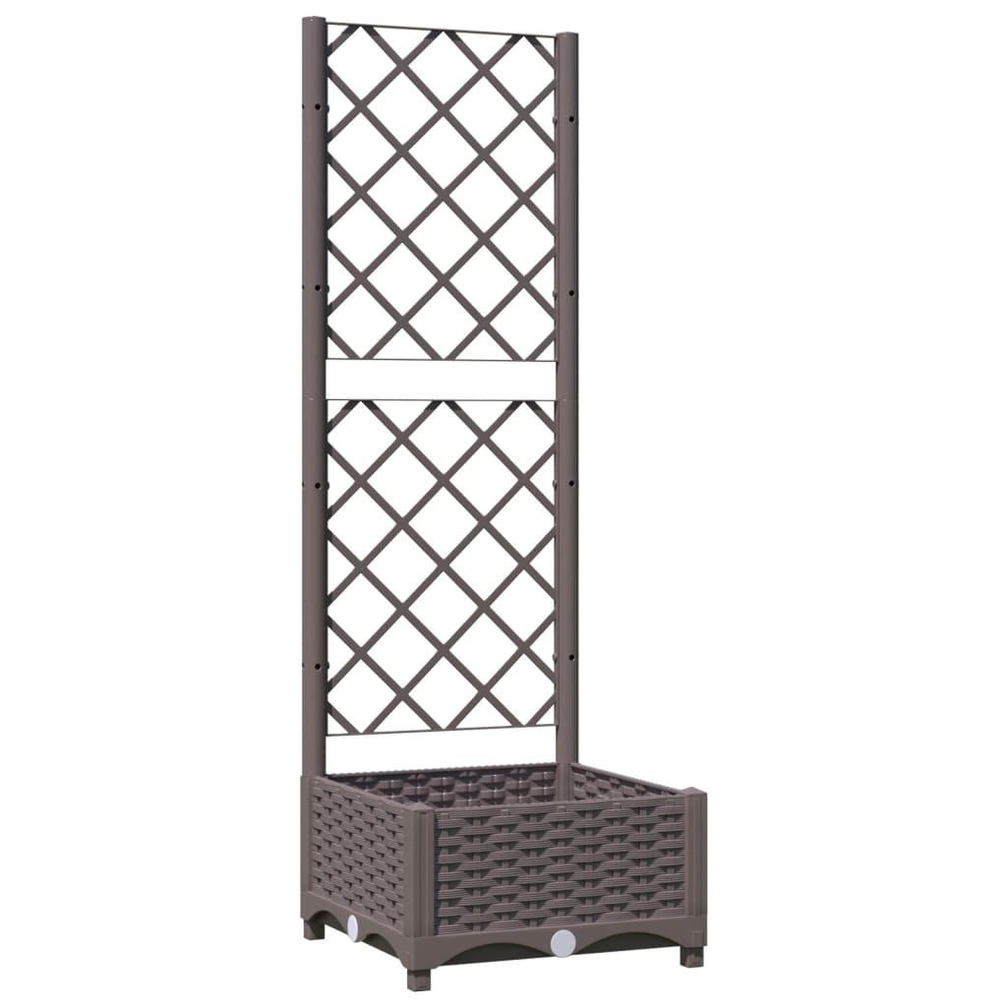 Voir la diapositive 2 : VIDAXL Jardiniere avec treillis Marron 40x40x121,5 cm PP