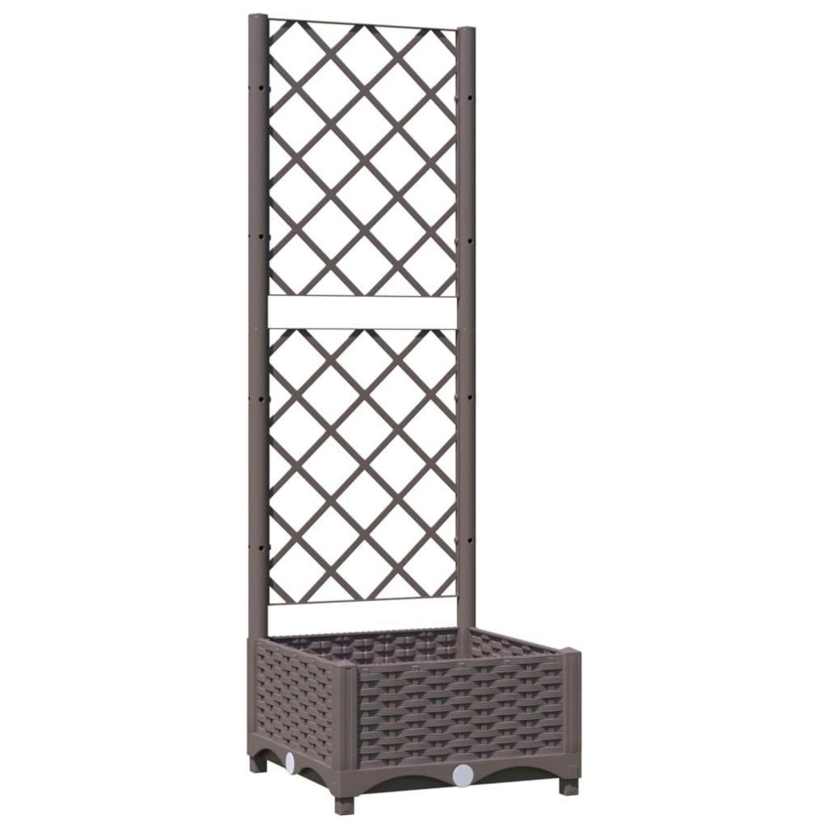 VIDAXL Jardiniere avec treillis Marron 40x40x121,5 cm PP