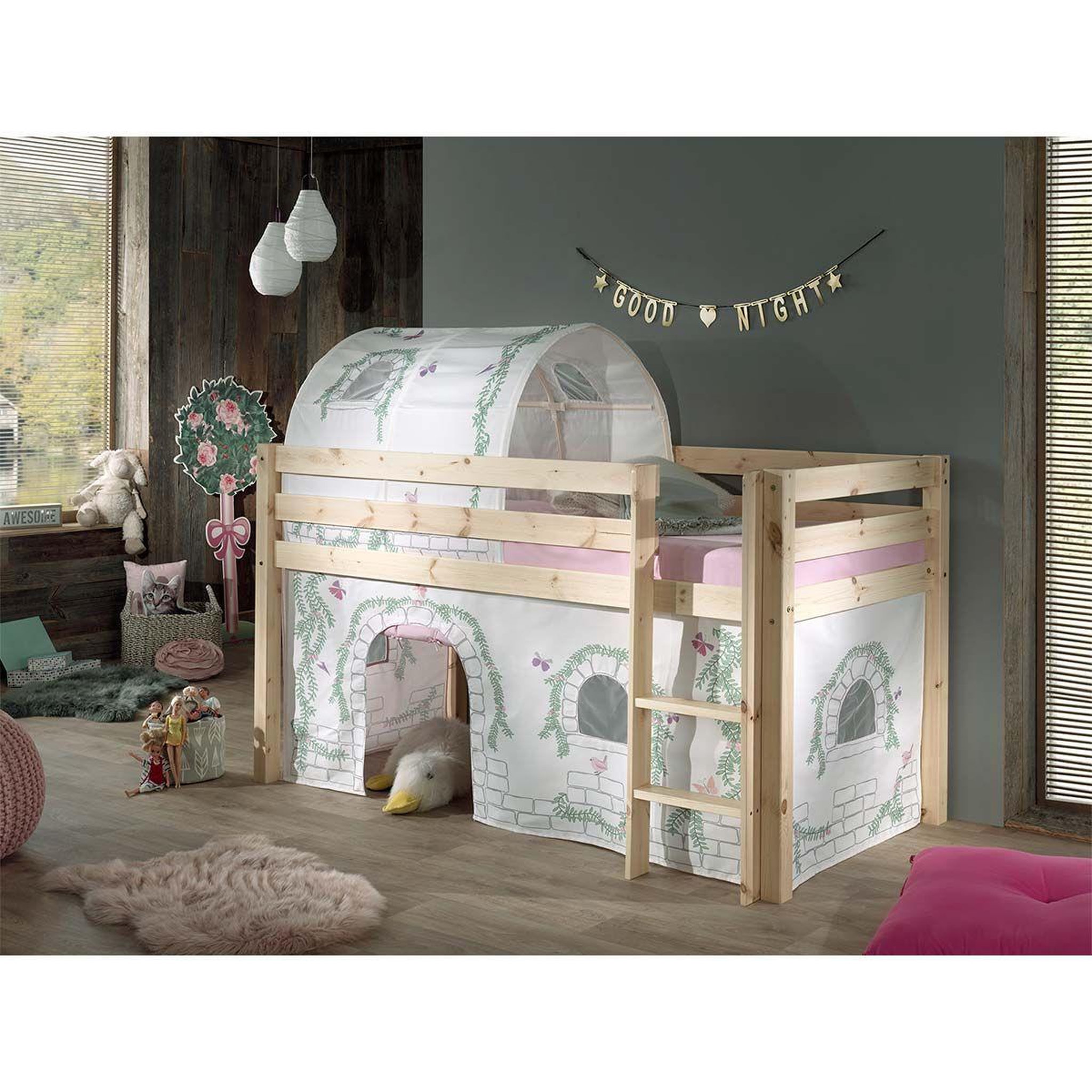 Voir la diapositive 4 : Paris Prix Pack - lit enfant, tente & tunnel  pino birdy  naturel