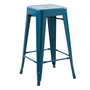 Voir la diapositive 3 : Rendez vous déco Lot de 2 tabourets pour îlot central 66 cm en métal bleu mat-Indus