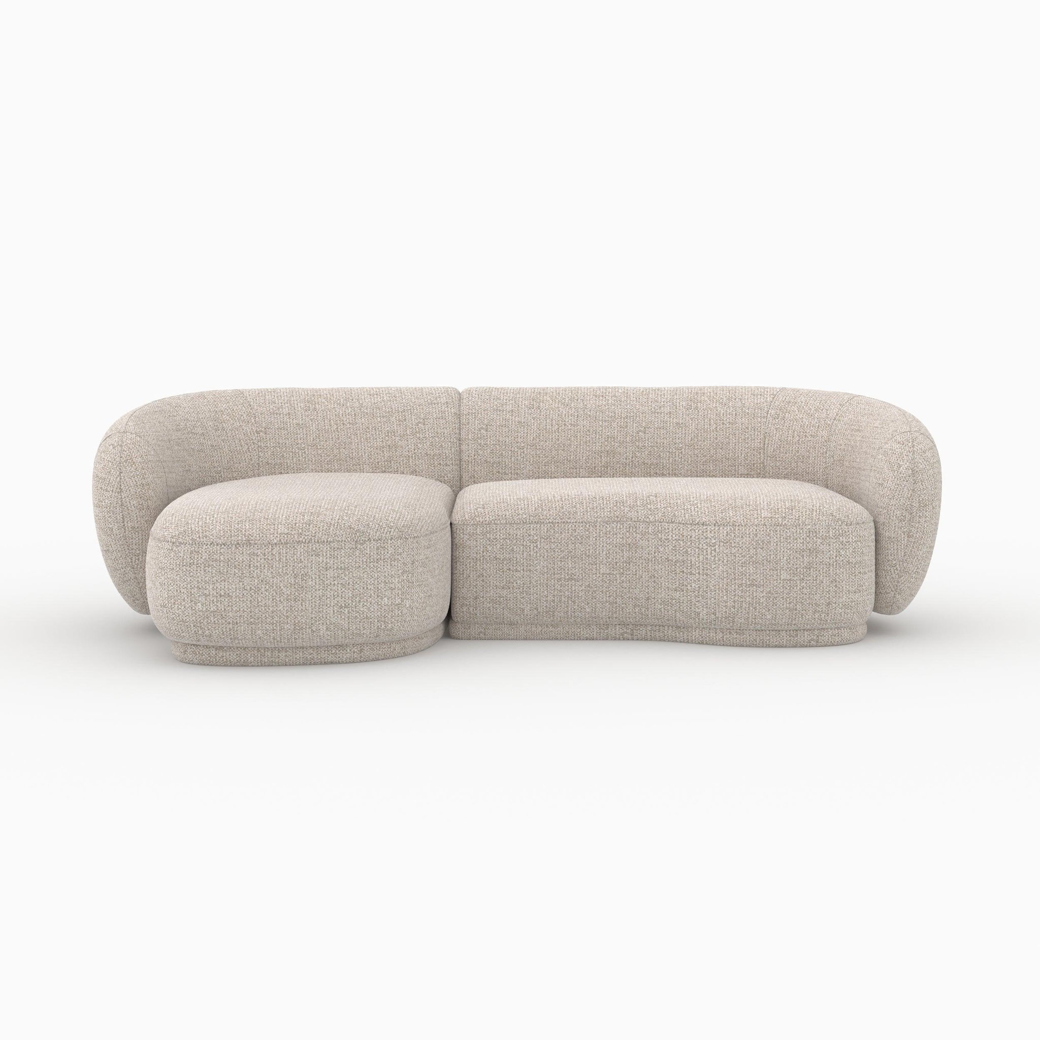 MAISON PAVANE Canapé d'angle modulable 4 places en tissu beige chiné-nova