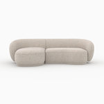 Rendez vous déco Canapé d'angle modulable 4 places en tissu beige chiné-Nova