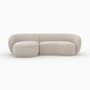 Voir la diapositive 1 : Rendez vous déco Canapé d'angle modulable 4 places en tissu beige chiné-Nova