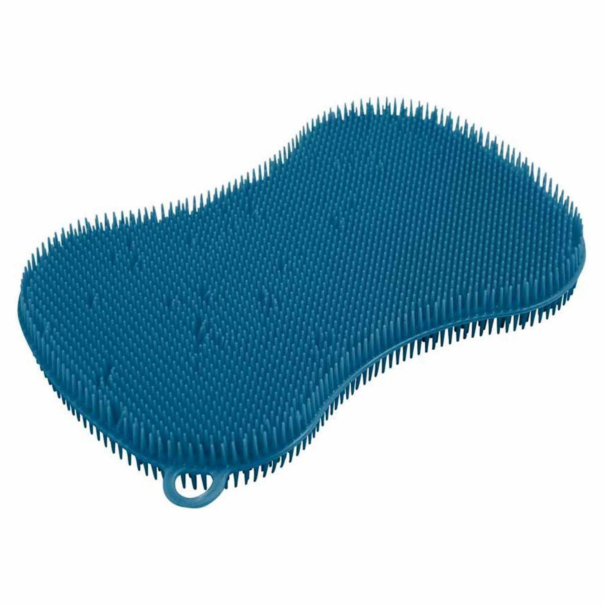 HOMEA Brosse silicone  souple  11cm bleu paon
