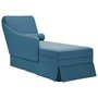 Voir la diapositive 1 : VIDAXL Fauteuil long avec traversin et accoudoir droit bleu velours
