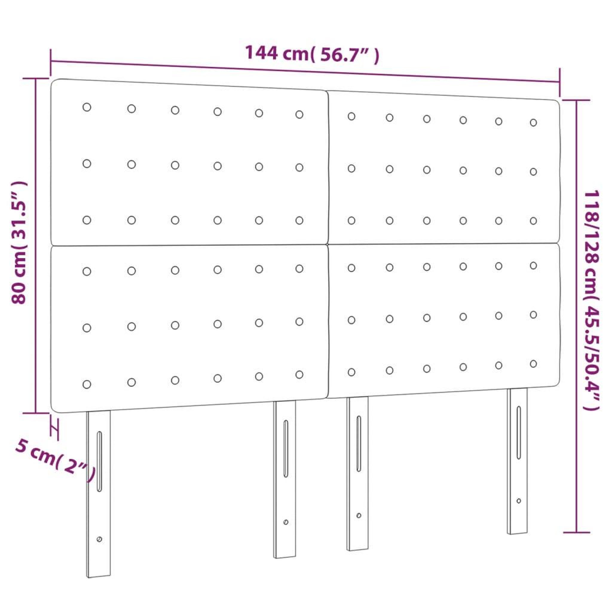 Voir la diapositive 6 : VIDAXL Tetes de lit 4 pcs Gris clair 72x5x78/88 cm Velours
