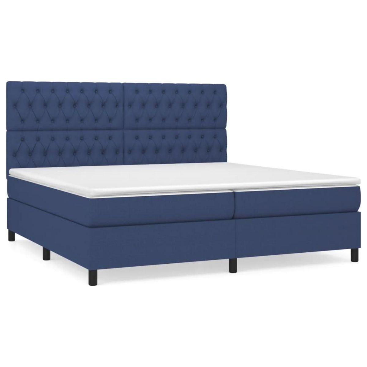 VIDAXL Sommier a lattes de lit avec matelas Bleu 200x200 cm Tissu