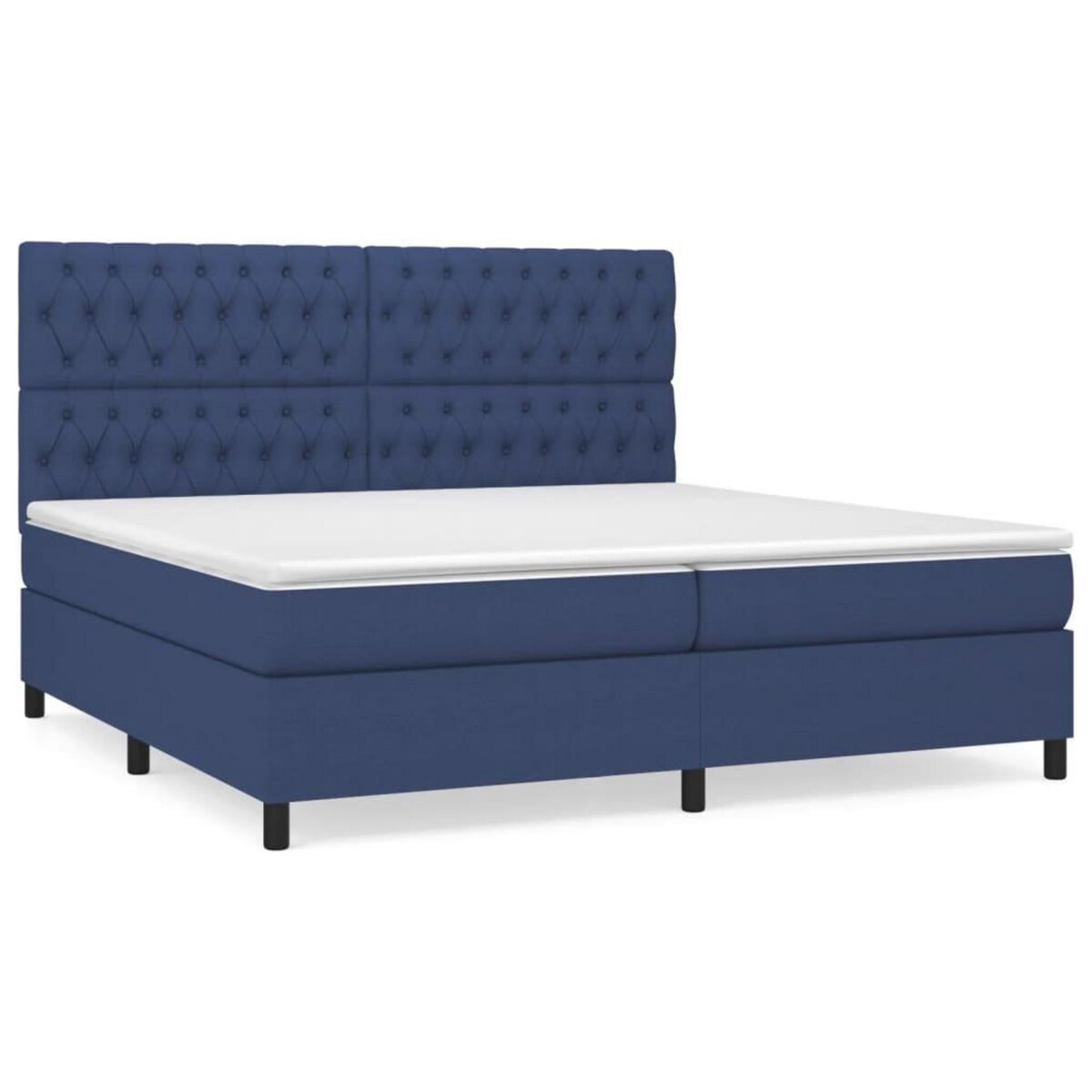 VIDAXL Sommier a lattes de lit avec matelas Bleu 200x200 cm Tissu