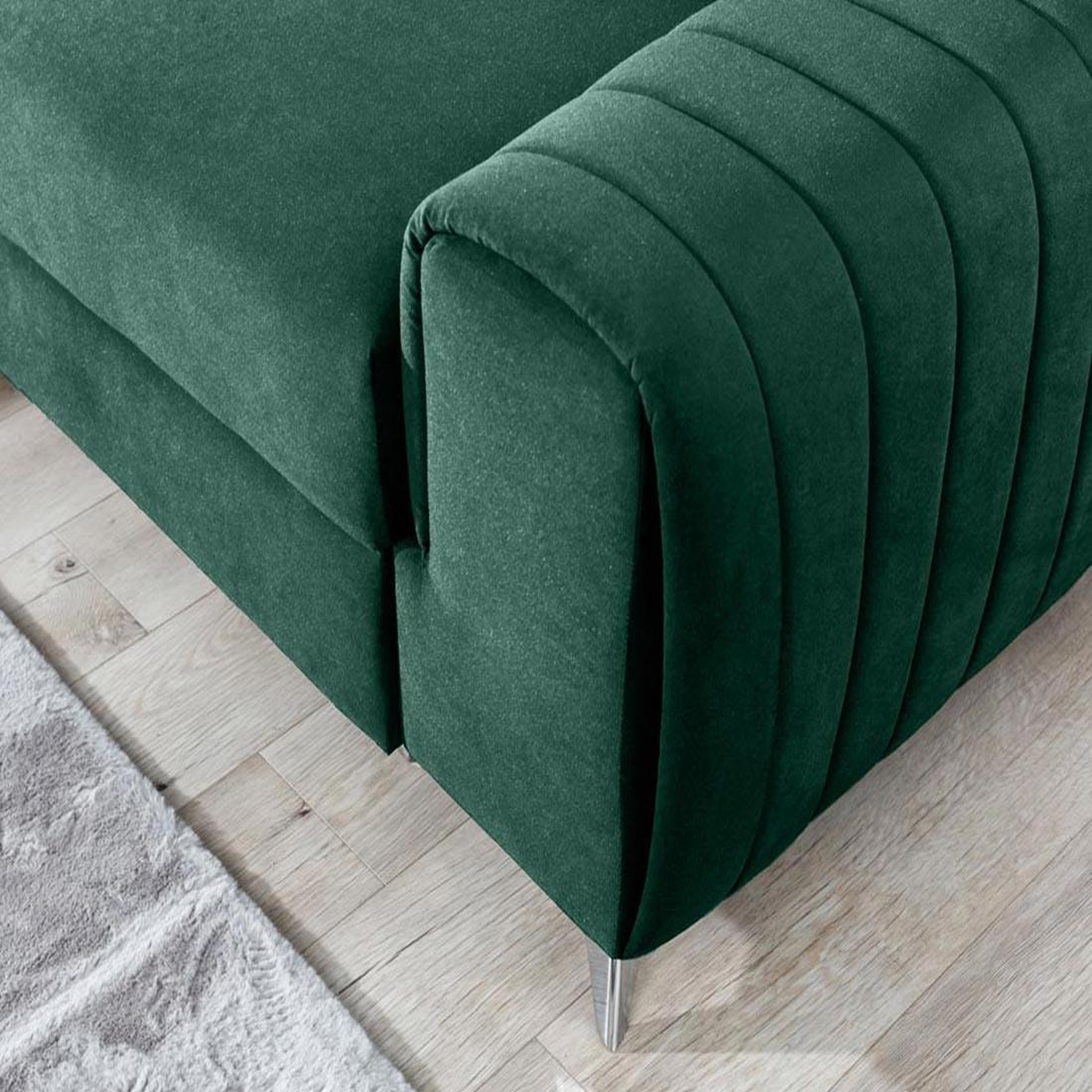 Voir la diapositive 4 : BEST MOBILIER Talisay - canapé d'angle gauche - 5 places - convertible avec coffre - en velours
