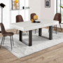 Voir la diapositive 2 : ID MARKET Table à manger rectangle PHOENIX 6 personnes bois gris 160 cm