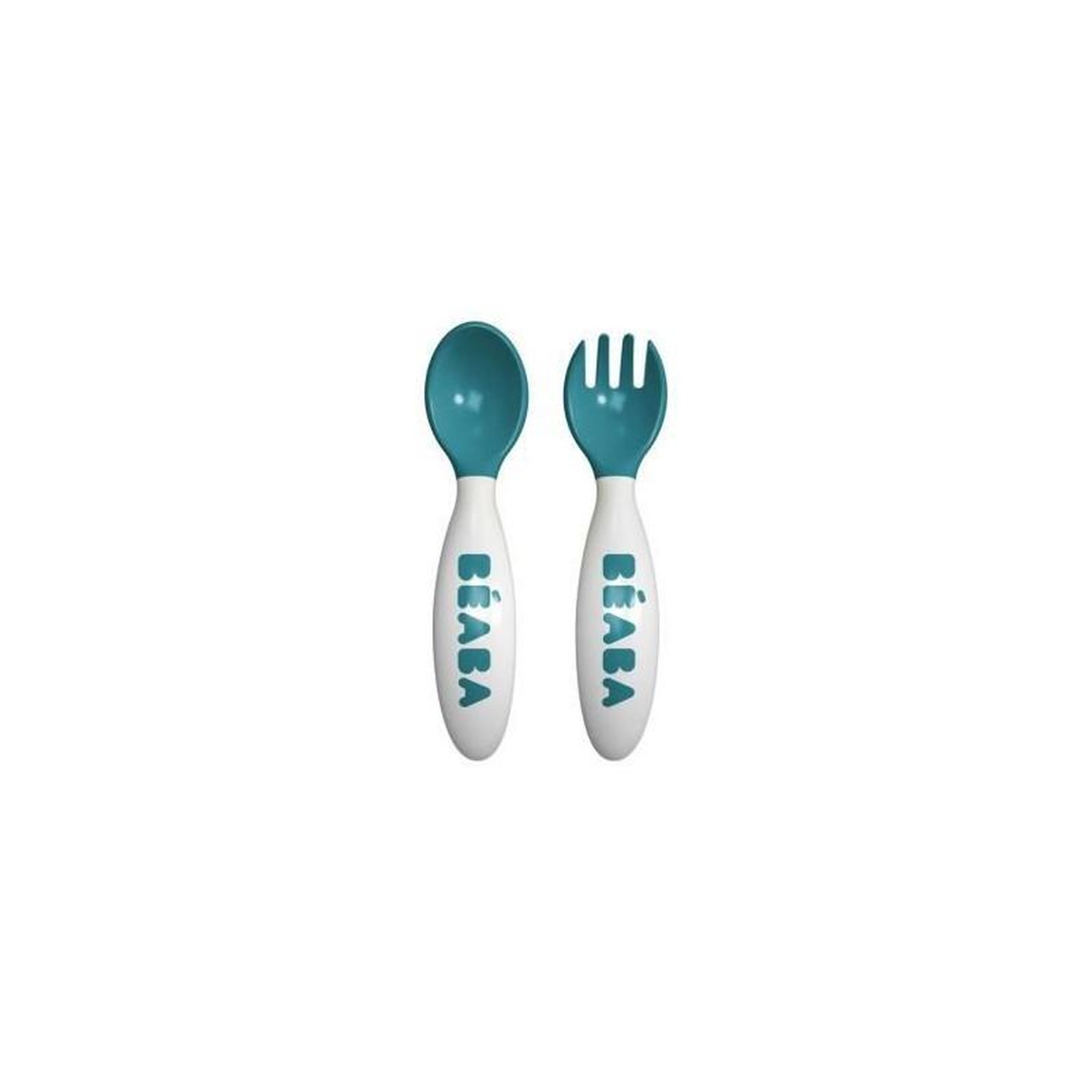 BEABA BEABA, Set de 2 couverts ergonomiques 2eme âge, Windy Blue
