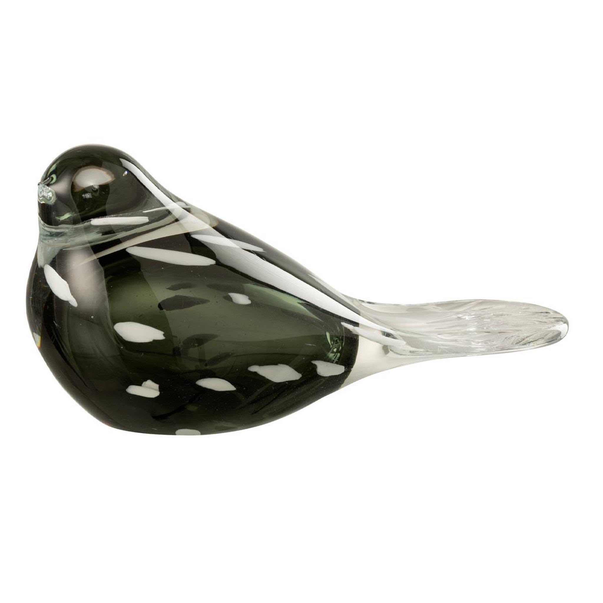 J-LINE Statuette oiseau en verre  gavin  21cm noir