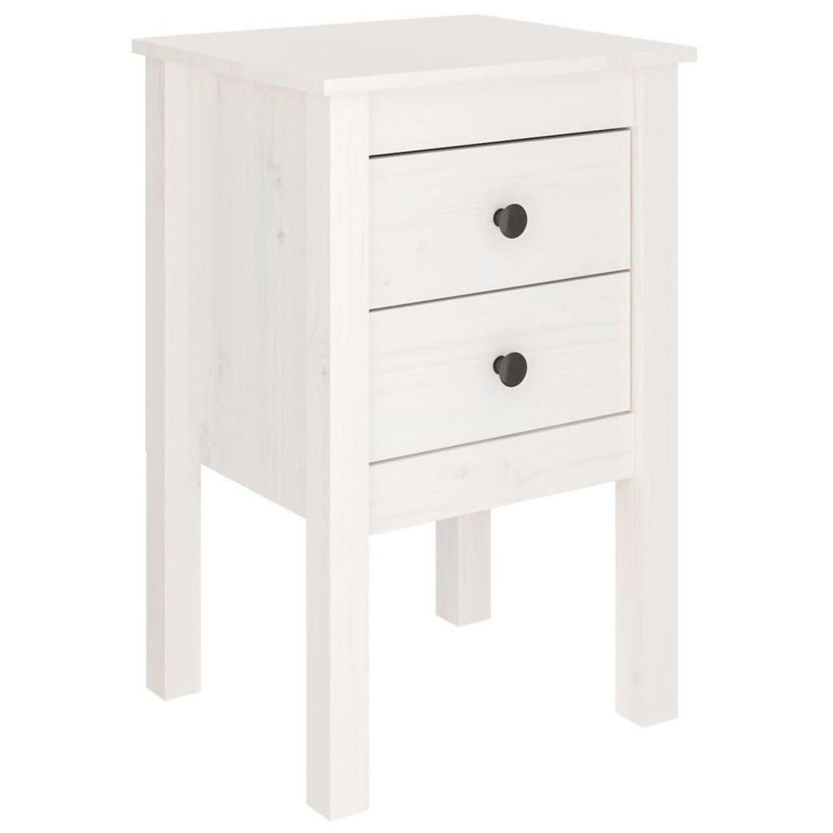 VIDAXL Table de chevet Blanc 40x35x61,5 cm Bois de pin massif