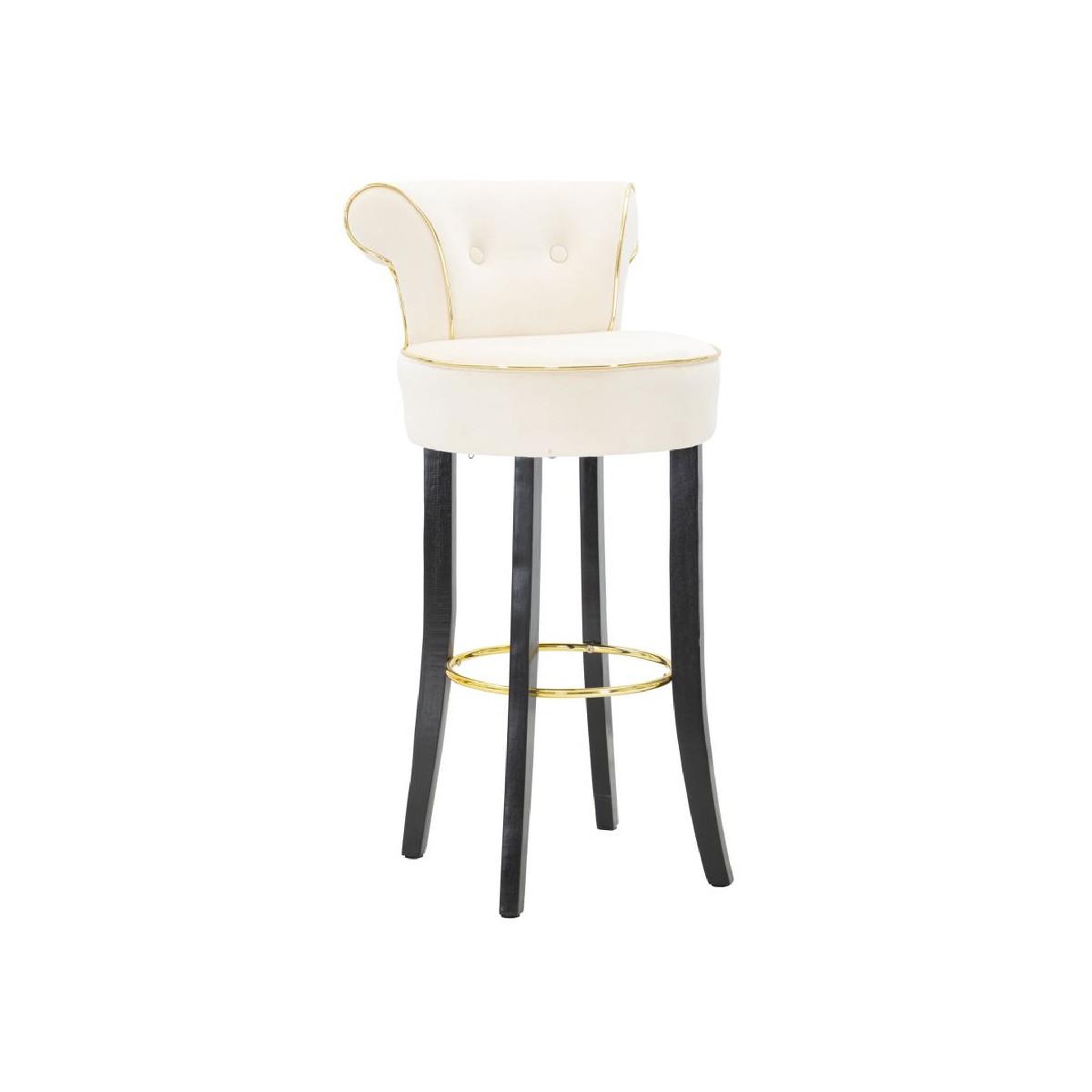 Paris Prix Tabouret de bar en velours  luxy  96cm crème