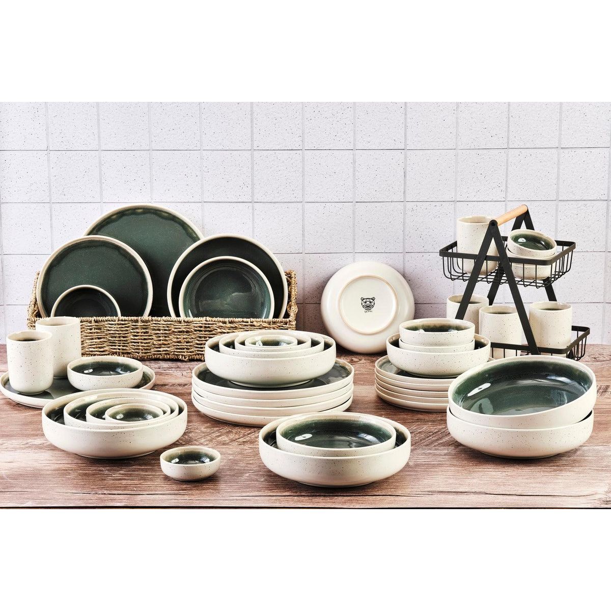 BJORN Service Complet OXYGEN - 42 pièces - Vert de gris