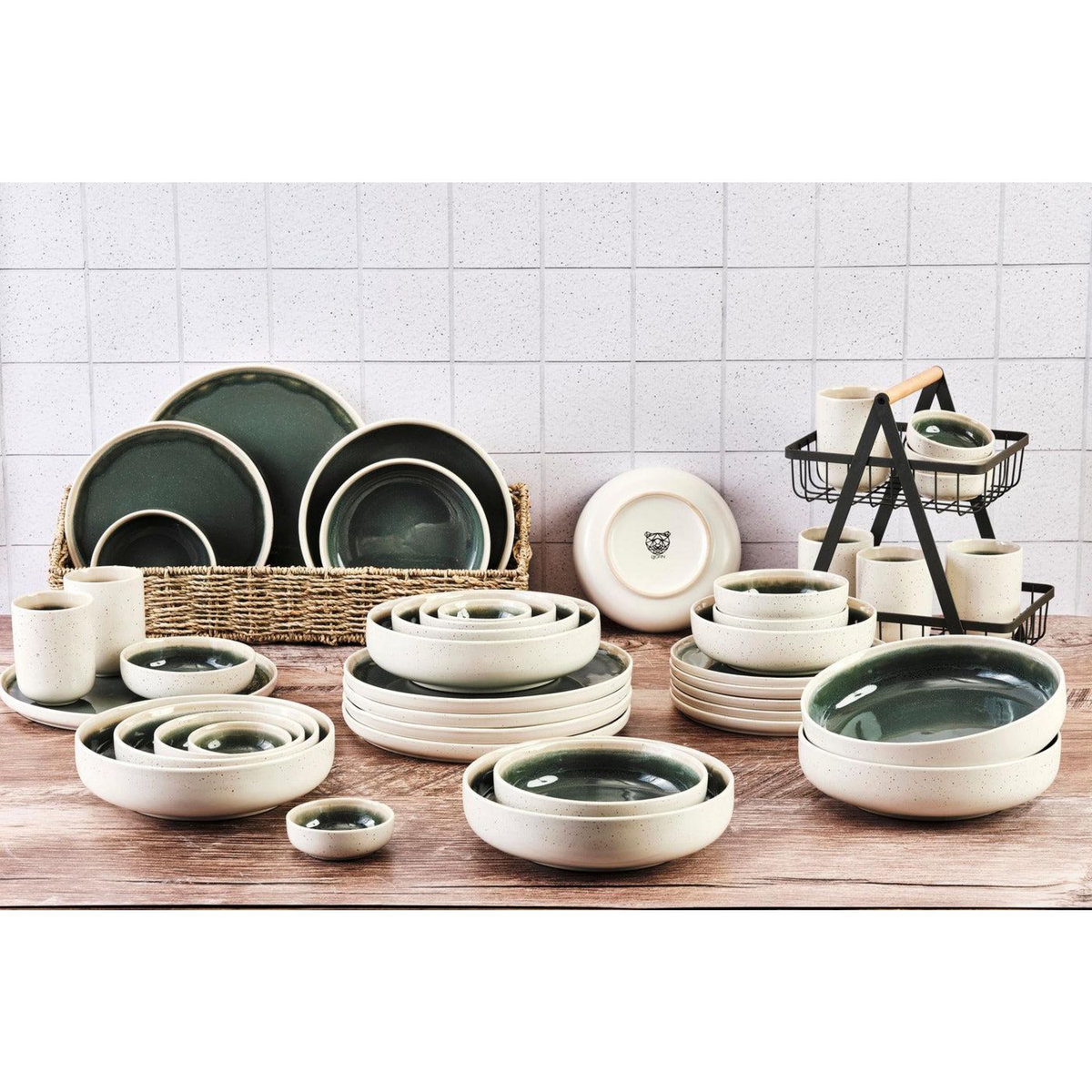 BJORN Service Complet OXYGEN - 42 pièces - Vert de gris