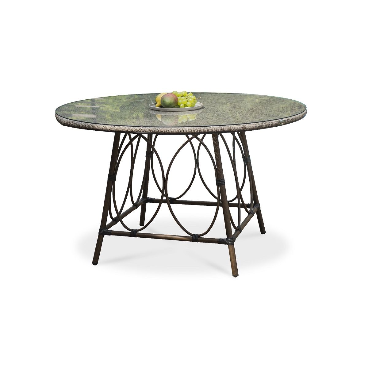 DCB GARDEN Table de jardin - 2/4 places - Aluminium - Marron - USHAIA