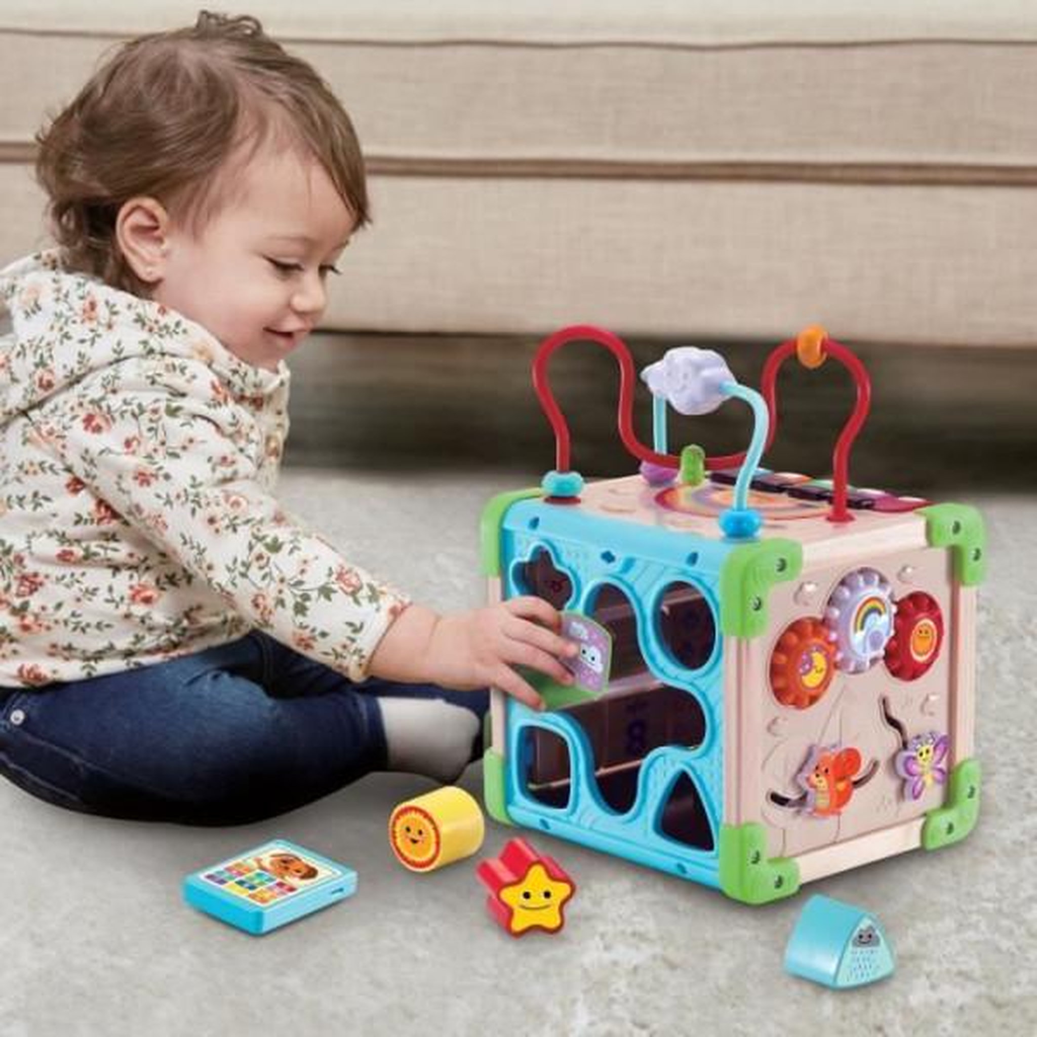 Voir la diapositive 5 : VTECH BABY Jouet interactif VTECH CUBE NATURE - Bois certifié FSC - Animaux musicaux - 9-36 mois