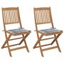 Voir la diapositive 1 : VIDAXL Chaises pliables de jardin lot de 2 avec coussins Bois d'acacia