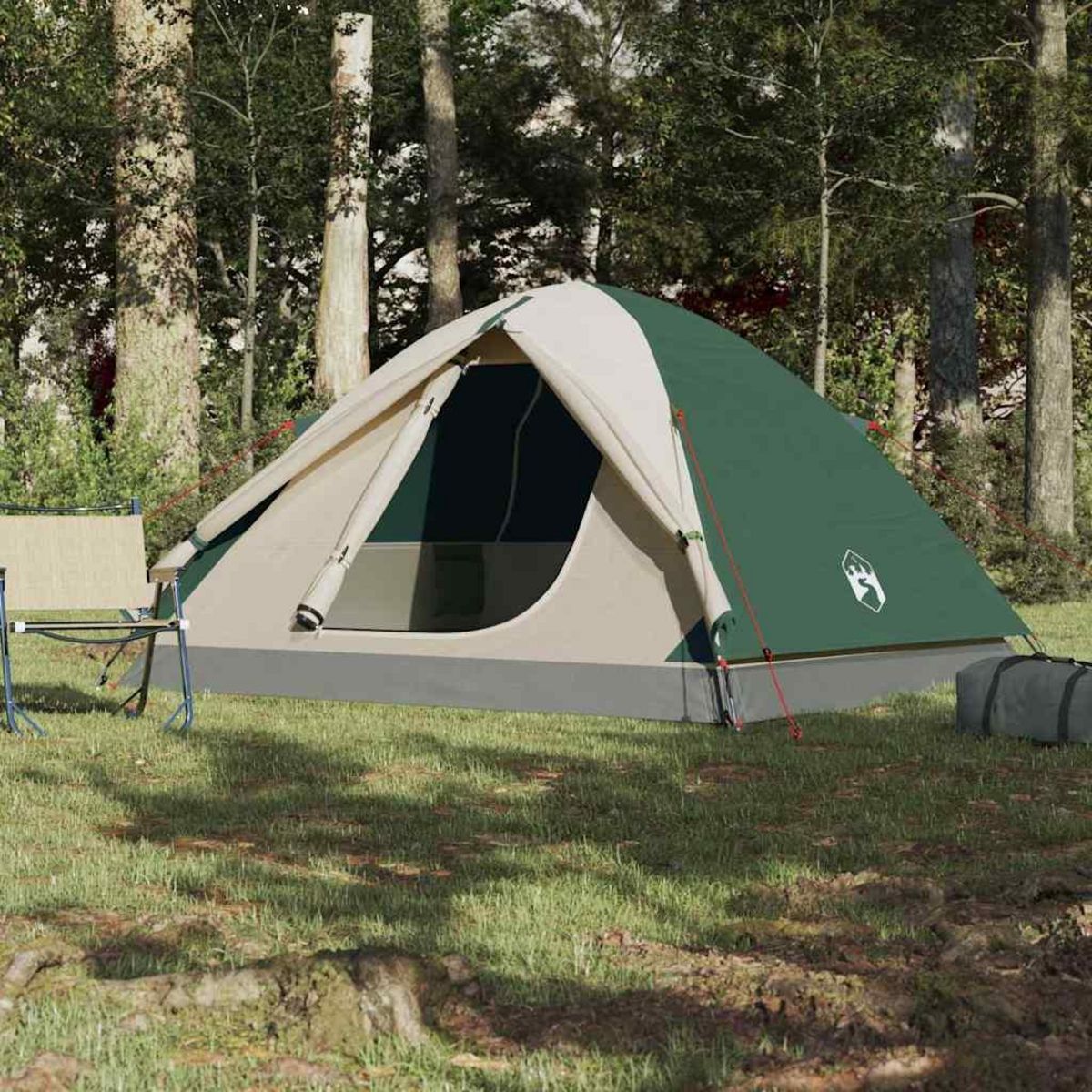 VIDAXL Tente de camping a dome 3 personne vert impermeable
