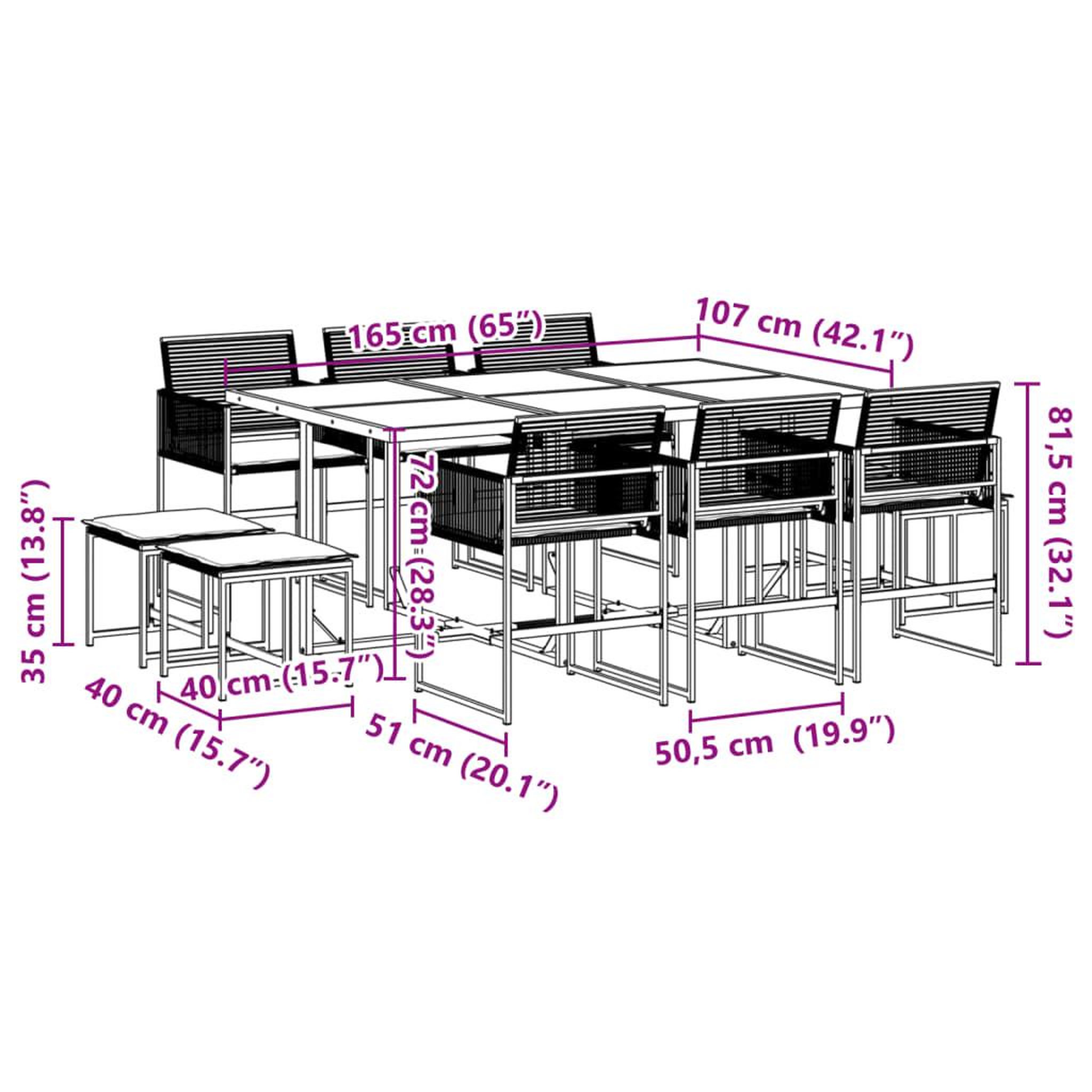 Voir la diapositive 6 : VIDAXL Ensemble a manger de jardin 11 pcs coussins noir resine tressee