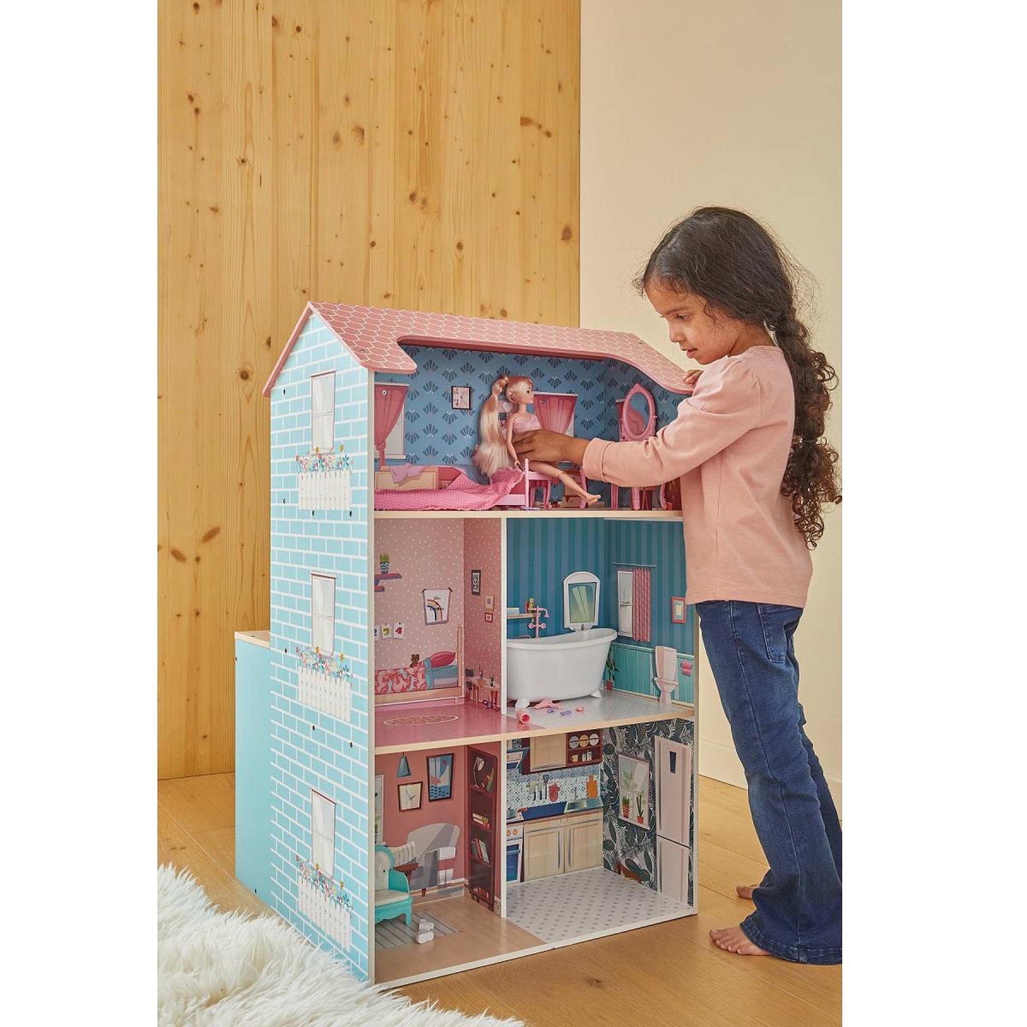 Voir la diapositive 7 : One Two Fun Maison et cuisine en bois 2 en 1