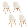 Voir la diapositive 1 : ATMOSPHERA Lot de 4 chaises design scandinave en bouclette - Blanc