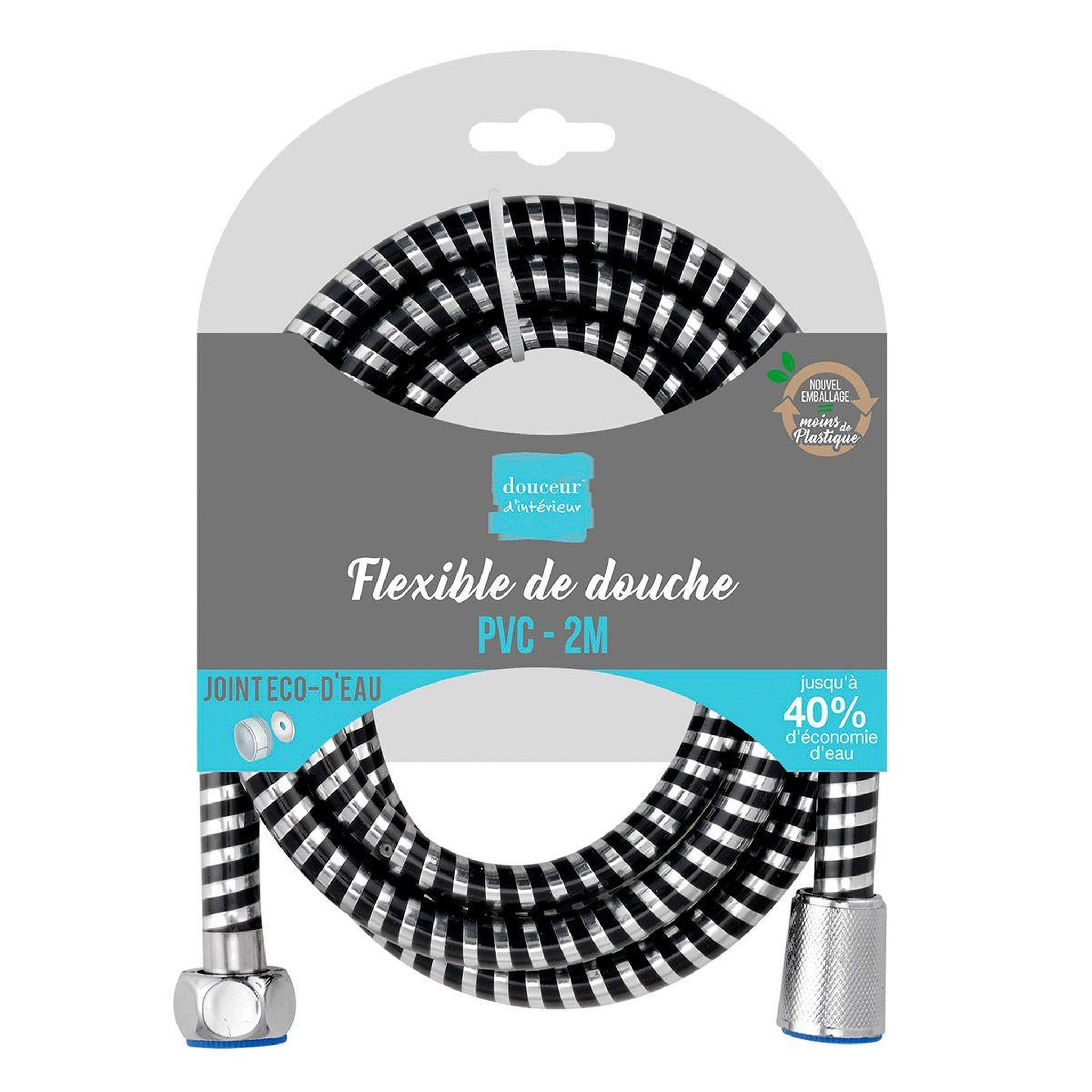 Voir la diapositive 2 : Douceur d'Intérieur Flexible de douche en pvc  hydro  2m noir