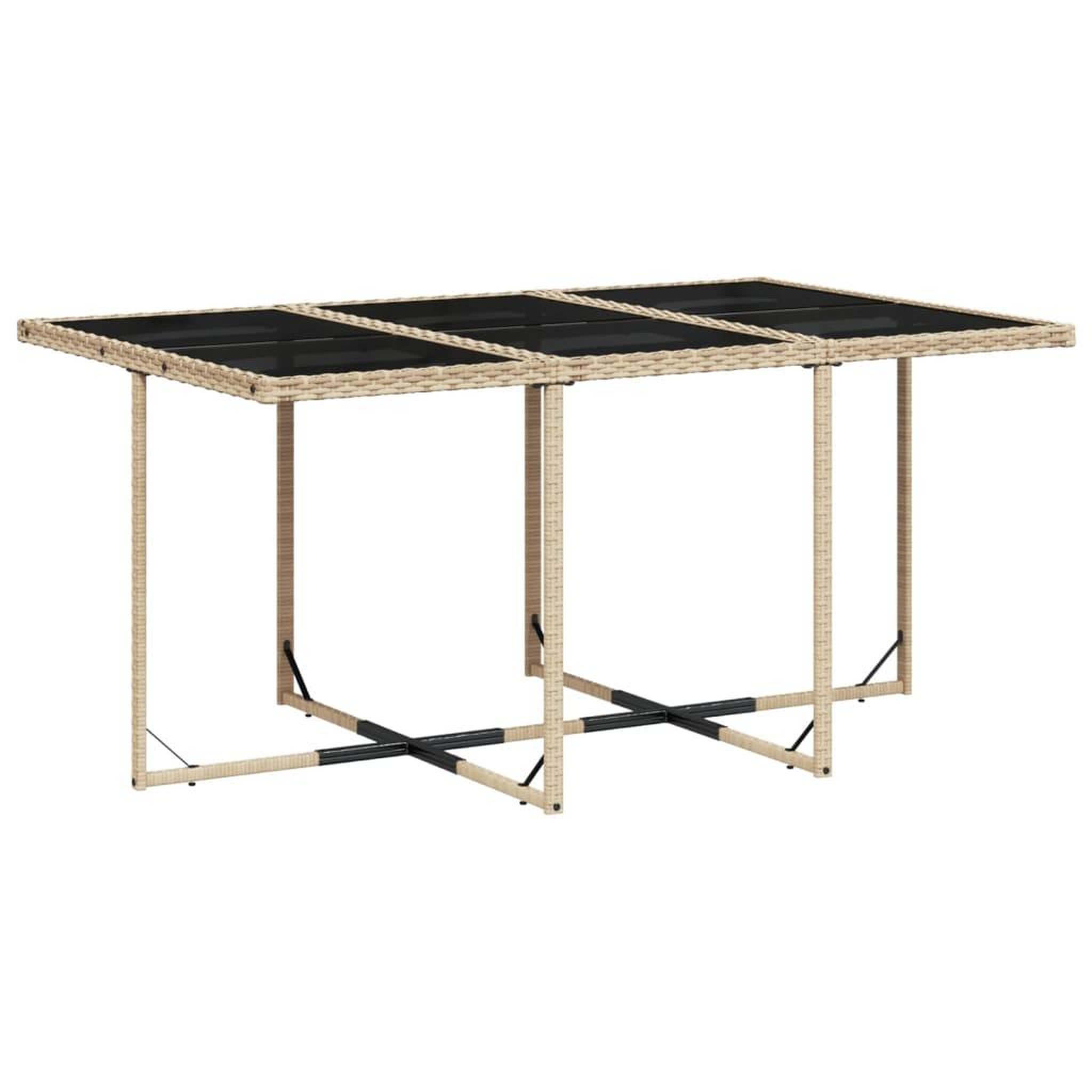 Voir la diapositive 3 : VIDAXL Ensemble a manger de jardin et coussins 11 pcs beige poly rotin