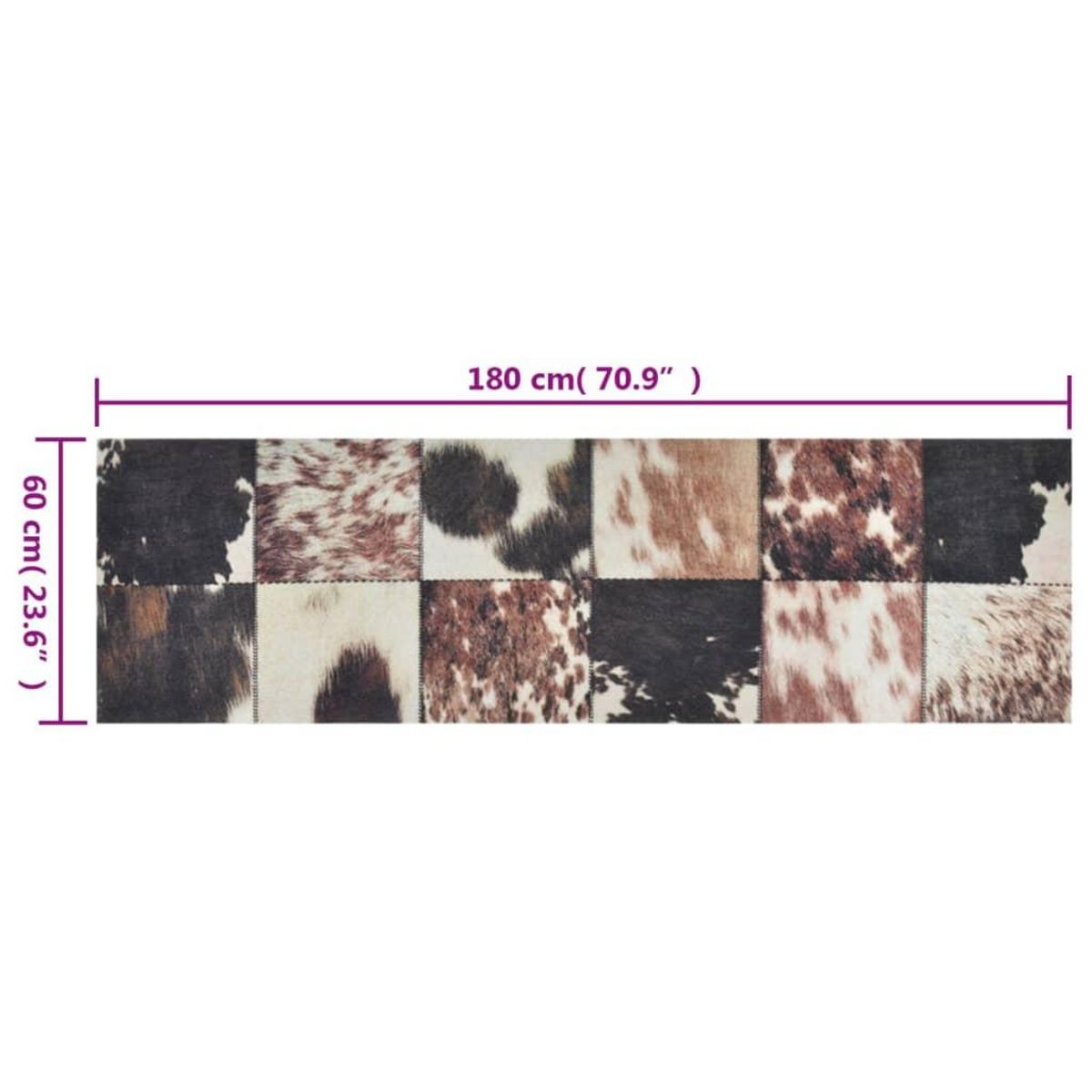 VIDAXL Tapis de cuisine lavable impression peau d'animal 60x180 cm