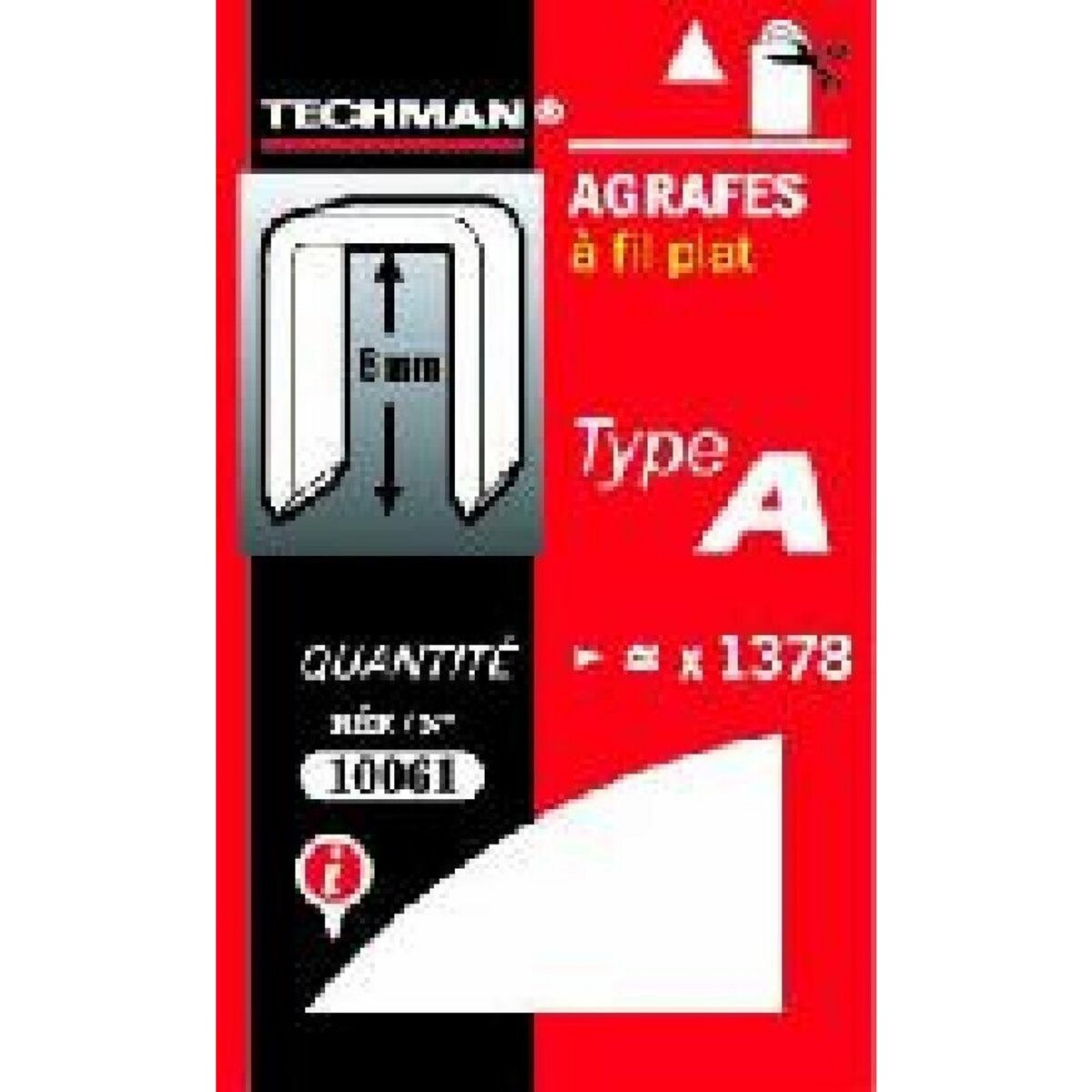 TECHMAN Agrafes 8 mm - type D