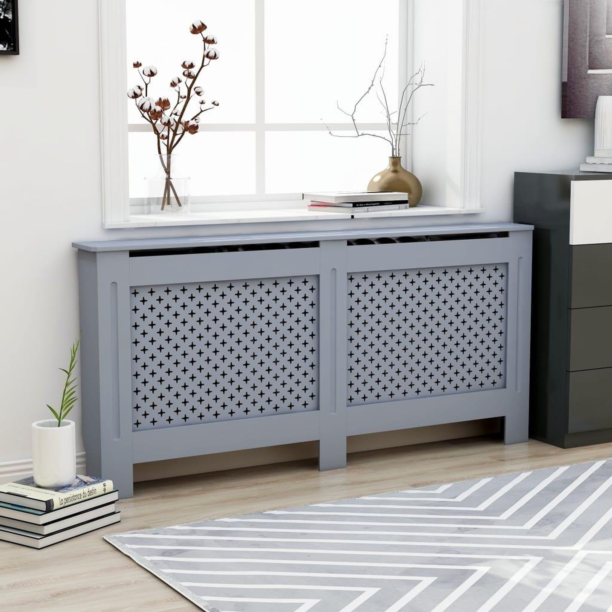 VIDAXL Cache-radiateur anthracite 172x19x81,5 cm MDF