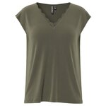 Pieces T Shirt Kaki Femme Pieces Kamala. Coloris disponibles : Vert