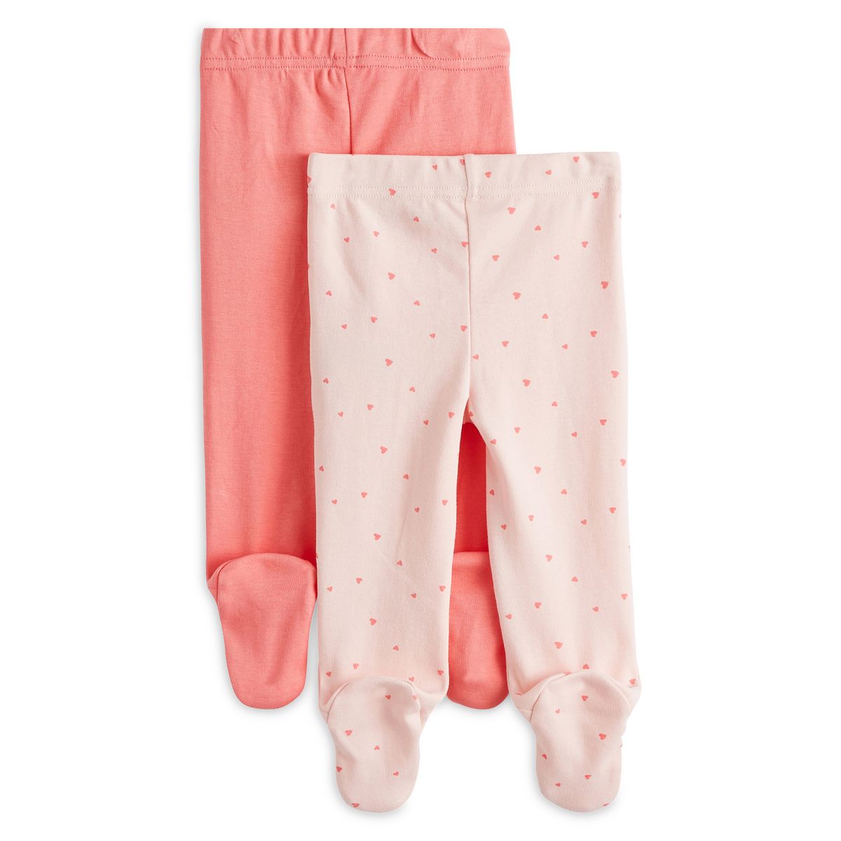 INEXTENSO Lot de 2 pantalons de naissance avec pieds à pois bébé fille