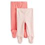 Voir la diapositive 2 : INEXTENSO Lot de 2 pantalons de naissance avec pieds à pois bébé fille